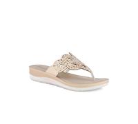 Pavers Women's Diamante Cushioned Toe Post Sandals in Gold | Size: 4 Pavers Gold 4