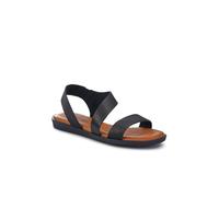 Pavers Women's Elasticated Leather Sandals in Black | Size: 5 Pavers Black 5