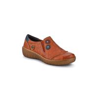 Pavers Women's Elasticated Leather Slip-On Shoes in Tan | Size: 8
