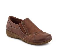 Elasticated Slip-On Shoes - Brown Size 8
