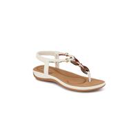 Pavers Women's Elasticated Toe Post Sandals in White | Size: 7 Pavers White 7
