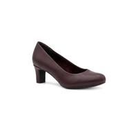 Pavers Women's Elegant Stacked Heel Court Shoes in Burgundy | Size: 8