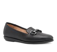 Pavers Womens Elegant Wedge Loafers Black Size 4
