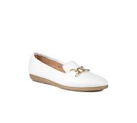 Pavers Elegant Wedge Loafers - White Size 8