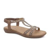 Pavers Womens Embellished Elastic Fit Sandals Brown Size 7