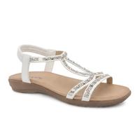 Pavers Womens Embellished Elastic Fit Sandals White Size 5
