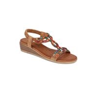 Pavers Women's Embellished Wedge Sandals in Tan | Size: 2 Pavers Tan 2