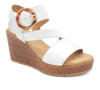 Pavers Womens Fashionable Woven Wedge Heel Sandals White Size 3