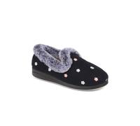 Pavers Womens Floral Faux-Fur Slippers Navy Floral Size 2