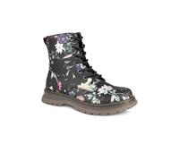 Pavers Women's Floral Pattern Lace Up Ankle Boots in Black | Size: 2