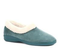 Pavers Women's Fluffy Slippers in Teal - Faux Fur Slip-Ons Offering Warmth and Comfort - Distinctive Fur Collar Design - Size UK 5 / EU 38
