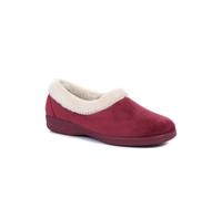Pavers Men's Fluffy Sandals in Burgundy - Faux Fur Slip-Ons Slippers Offering Warmth and Comfort - Distinctive Fur Collar Design - Size UK 8 / EU 41