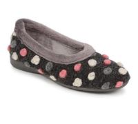 Pavers - Womens Full Slippers in Dark Grey Multi - Playful Contrast Pom Poms - Flexible & Gripped Sole - Practical Design - Size 8 UK
