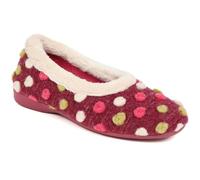 Pavers - Womens Full Slippers in Pink Multi - Playful Contrast Pom Poms - Flexible & Gripped Sole - Practical Design - Size 5 UK