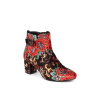 Pavers Women's Ankle Boots with Floral Design - Bold Heeled Shoes with Cushioned Insoles - Comfortable Fit Ladies Footwear - Size UK 5 / EU 38
