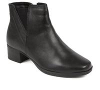 Pavers Women's Heeled Leather Ankle Boots in Black - Chelsea Style Shoes with Side Zip - Comfort Fit Soft Lined Ladies Footwear - Size UK 6 / EU 39