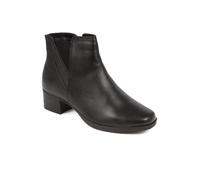 Pavers Women's Heeled Leather Ankle Boots in Black - Chelsea Style Shoes with Side Zip - Comfort Fit Soft Lined Ladies Footwear - Size UK 5 / EU 38