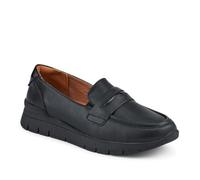 Heeled Leather Penny Loafers - Black Size 5