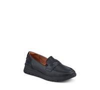 Heeled Leather Penny Loafers - Black Size 4