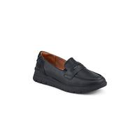 Heeled Leather Penny Loafers - Black Size 5