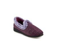 Pavers Women's Just Step In Wide Fit Fur Cuff Slippers in Purple | Size: 8 Pavers Purple 8