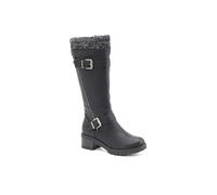 Pavers Women's Knitted Cuff Long Boots in Black | Size: 5 Pavers Black 5