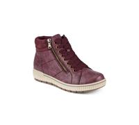 Pavers Womens Lace Up Trainers With Side Zip Burgundy Size 6