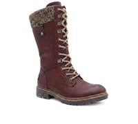 Pavers Womens Lace-Up Calf Boots Burgundy Size 4 | Autumn Winter Collection | Lace Up | Zip