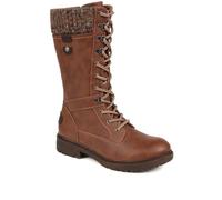Pavers Womens Lace-Up Calf Boots Tan Size 4 | Autumn Winter Collection | Lace Up Boot | Zip | Block
