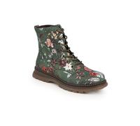 Pavers Lace-Up Floral Boots - Green Floral Size 6