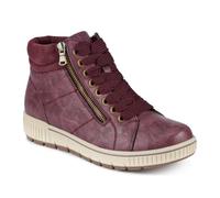 Pavers Womens Lace Up Trainers With Side Zip Burgundy Size 5