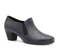 Pavers Womens Wide Fit Leather Block Heel Slip On Shoe Boots Navy Size 6