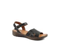 Pavers Leather Buckle Fasten Casual Sandals - Black Size 7