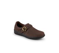 Pavers Women's Leather Buckled Slip-On Shoes in Brown | Size: 6 Pavers Brown 6