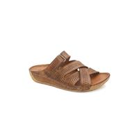 Pavers Women's Leather Cut-Out Adjustable Strap Sandals in Tan | Size: 4 Pavers Tan 4
