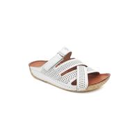 Pavers Women's Leather Cut-Out Adjustable Strap Sandals in White | Size: 6 Pavers White 6
