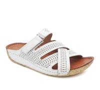 Pavers Womens Leather Cut-Out Adjustable Strap Sandals | Spring Summer Collection | Touch Fastening | Slip On | Cushioned Insole