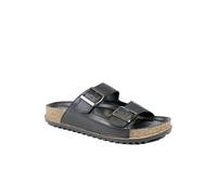 Pavers Women's Leather Dual Buckle Fastening Sandals in Black | Size: 6 Pavers Black 6