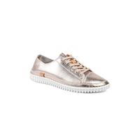 Leather Flexible Lightweight Lace Up Trainers - Champagne Size 7