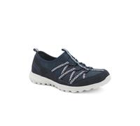 Pavers Women's Leather Memory Foam Slip On Trainers in Navy | Size: 7