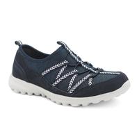 Pavers Womens Leather Memory Foam Slip On Trainers Navy Size 5
