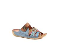 Pavers Women's Leather Mule Sandals in Blue | Size: 8 Pavers Blue 8