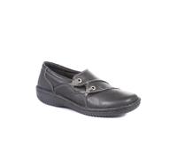 Pavers Women's Leather Slip On Shoe with Elastic Loop in Black | Size: 6 Pavers Black 6