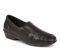Pavers Ladies Slip-On Shoes in Black - Wider D/E Fit, Comfort & Style Focus - Handcrafted Elegance - Quality Materials - Size 6