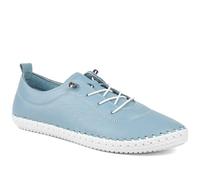 Pavers Womens Leather Slip-On Trainers Denim Size 8