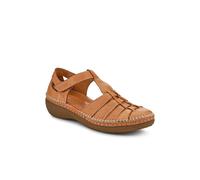 Pavers Women's Leather Touch-Fasten Mary Janes in Brown | Size: 4 Pavers Brown 4