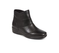 Pavers Women's Leather Wedge Ankle Boots in Black | Size: 6 Pavers Black 6
