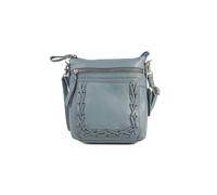 Pavers Women's Leather Zip Close Crossbody Bag in Blue Pavers Blue One Size
