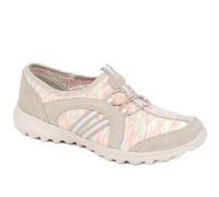 Pavers Womens Lightweight Slip-On Trainers in Beige - Comfortable Shoes to Walk in - Memory Foam Insole & Breathable Knit Upper - UK Size 7