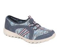 Pavers Womens Lightweight Slip-On Trainers in Denim Blue - Comfortable Shoes to Walk in - Memory Foam Insole & Breathable Knit Upper - UK Size 5
